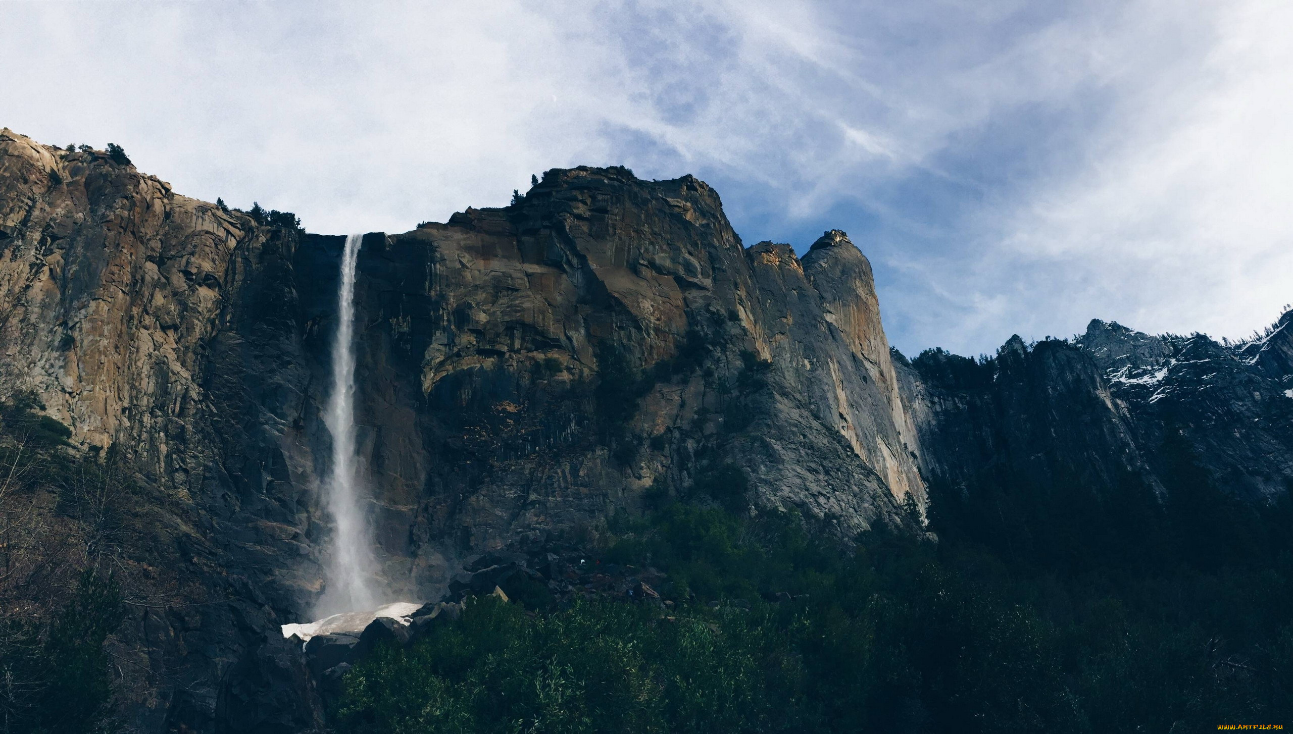 природа, водопады, поток, горы