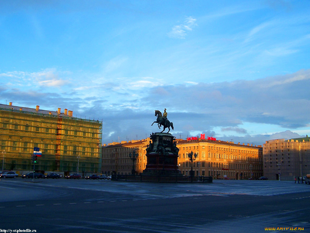 питер, площадь, перед, исакиевским, собором, города, санкт, петербург, петергоф, россия