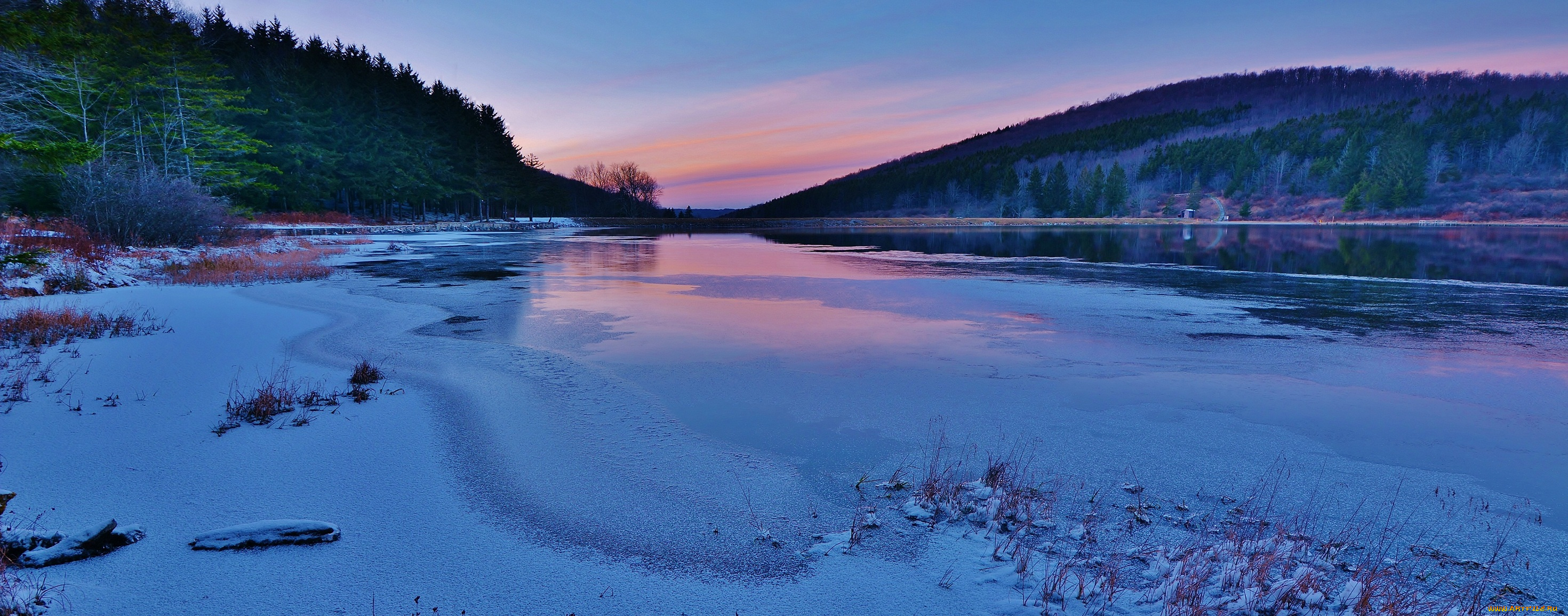 природа, реки, озера, trees, зима, mountains, снег, река, деревья, горы, winter, snow, river