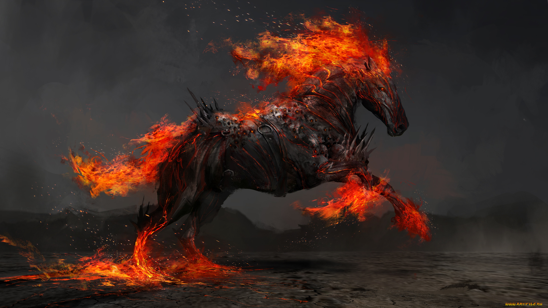 Лошадь в огне загрузить