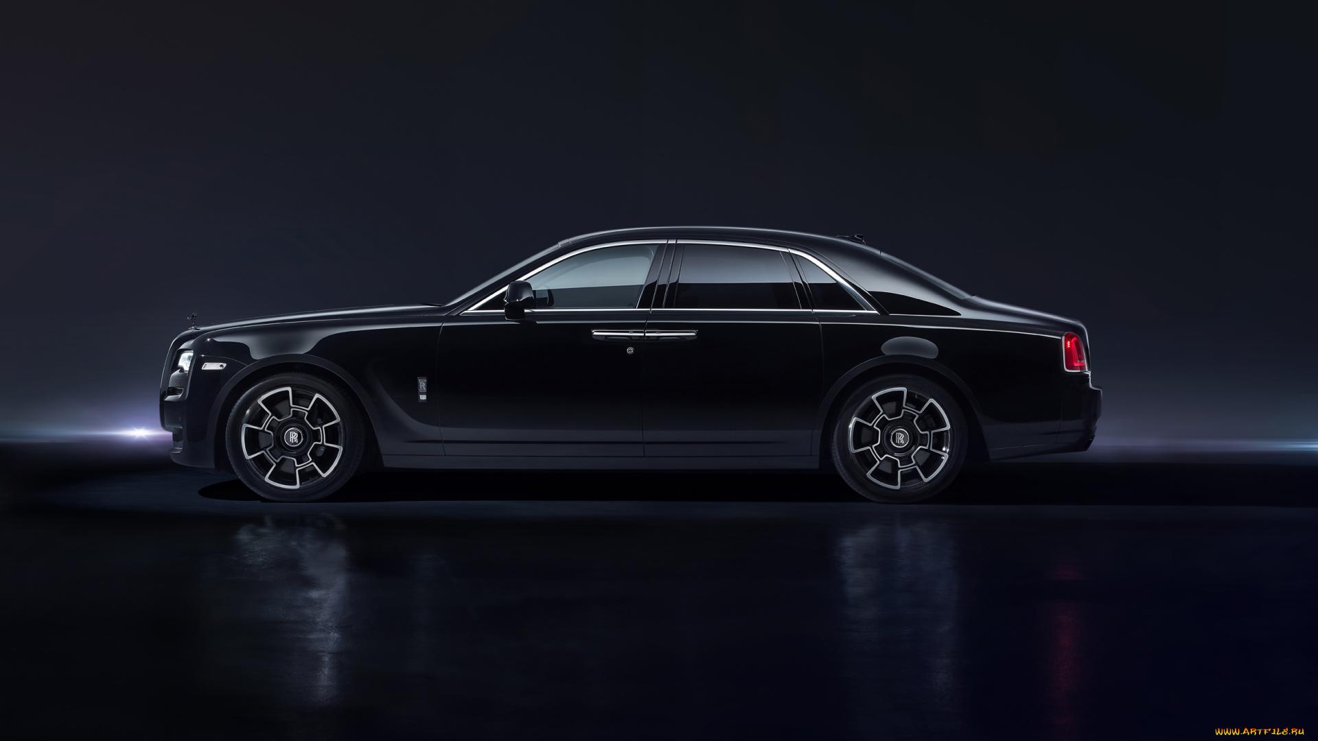 автомобили, rolls-royce, black, badge, 2016г, ghost