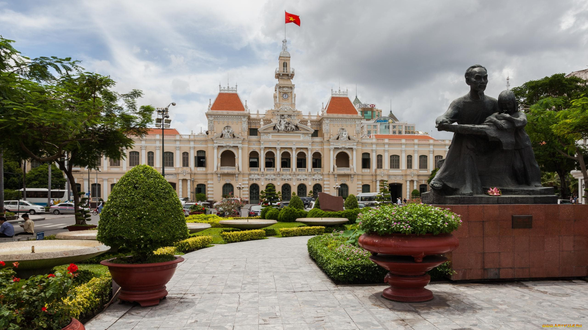 города, -, памятники, , скульптуры, , арт-объекты, здание, ho, chi, minh, city, азия, хошимин, памятник, вьетнам