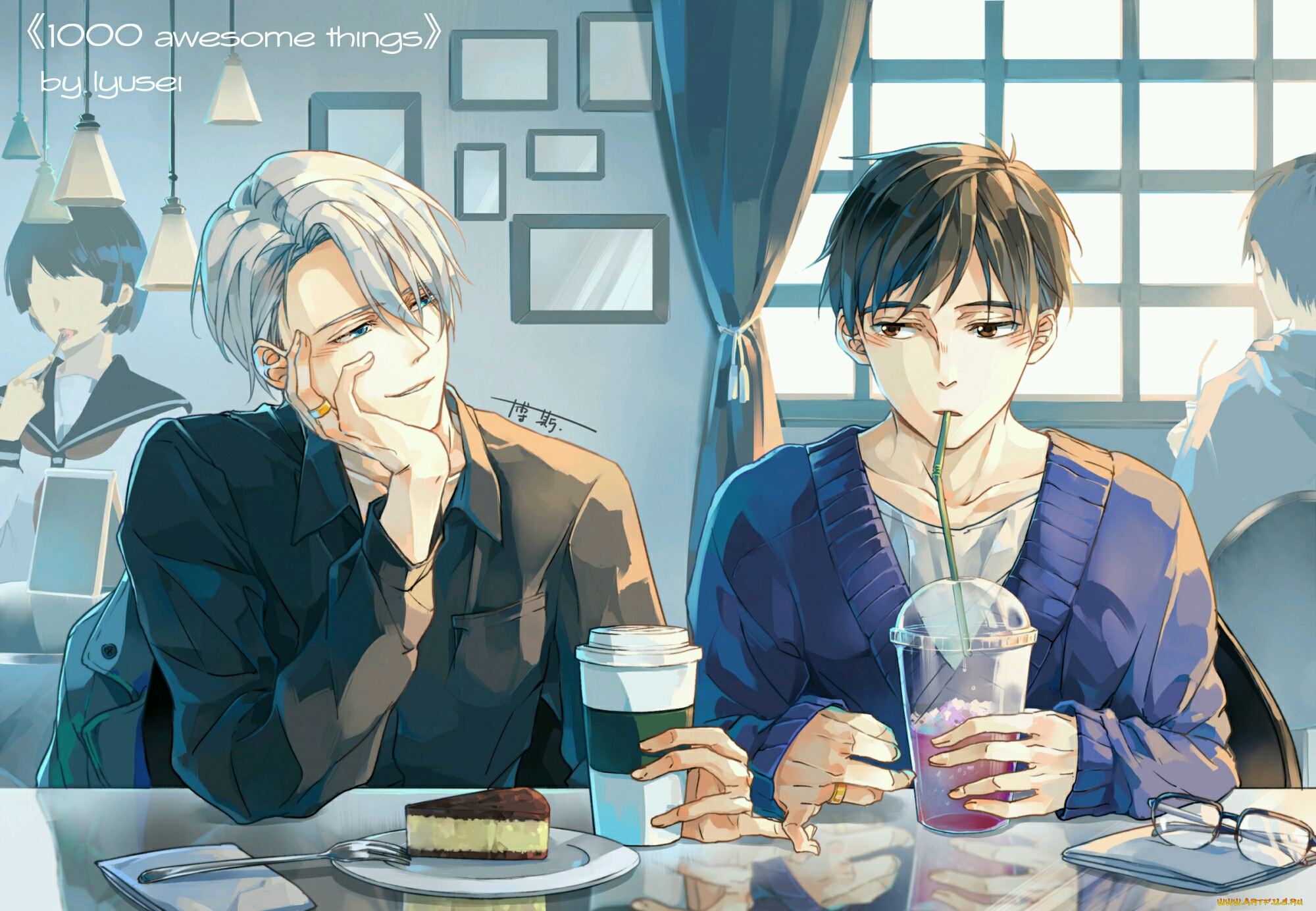 аниме, yuri, on, ice, victor, nikiforov, katsuki, yuuri