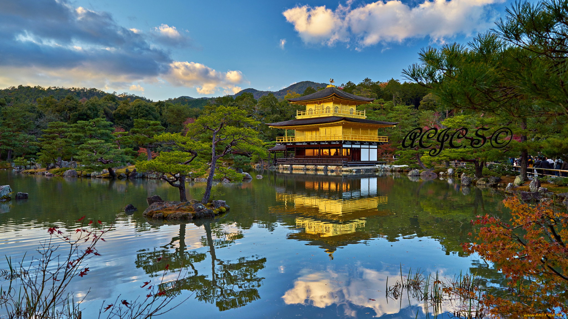 kinkakuji, temple, , kyoto, города, -, буддийские, и, другие, храмы, пейзаж