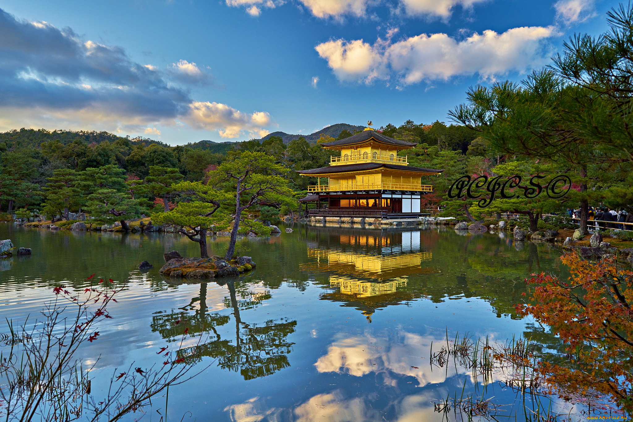 kinkakuji, temple, , kyoto, города, -, буддийские, и, другие, храмы, пейзаж