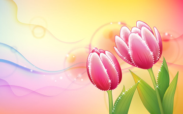 Картинка векторная графика цветы тюльпаны