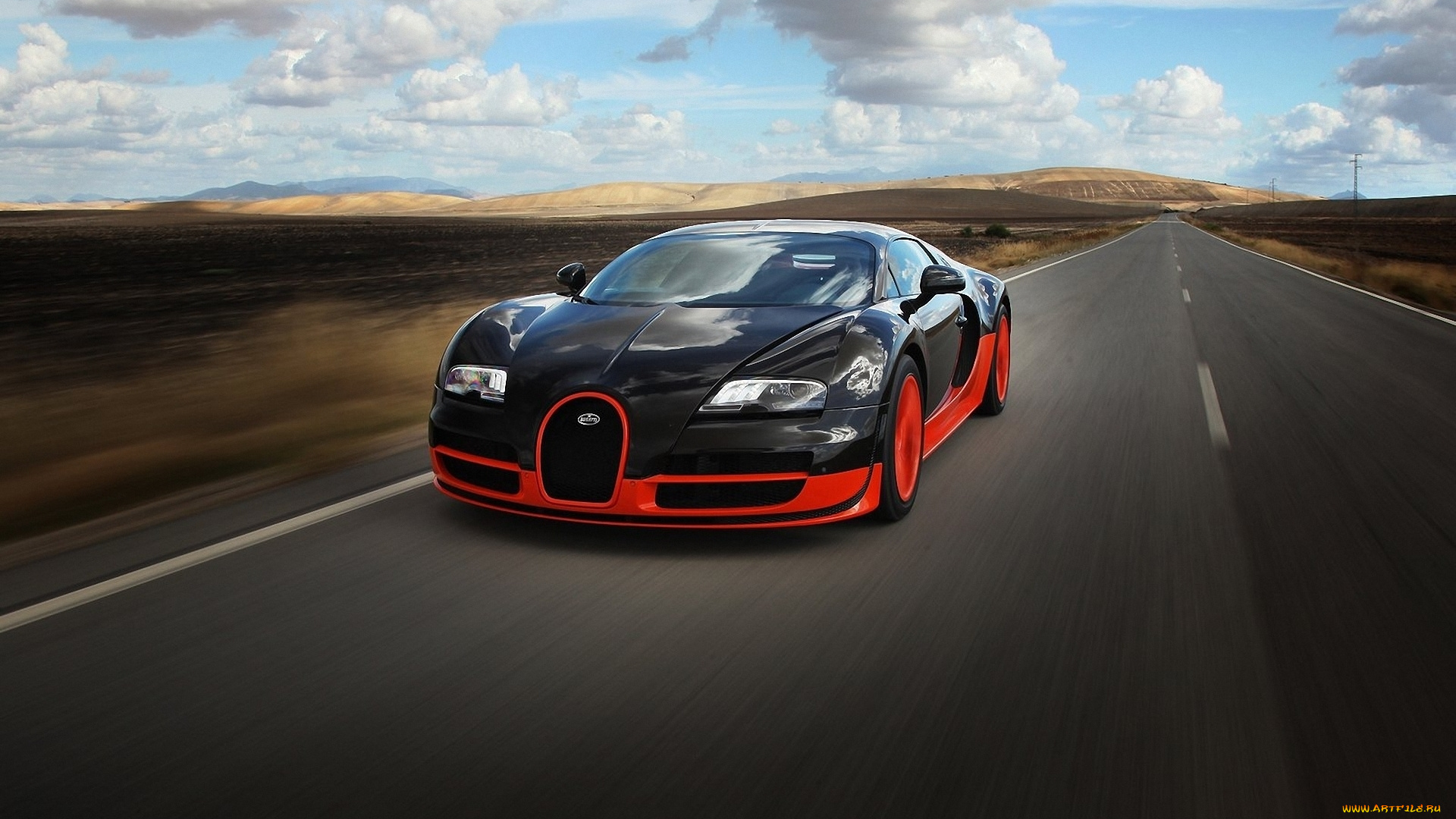 автомобили, bugatti, дорога, буггати, красная, фары, юбка