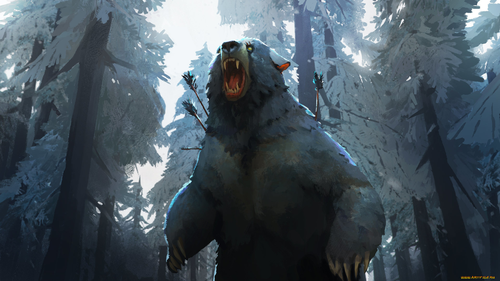 видео, игры, the, long, dark, лес, медведь, стрелы