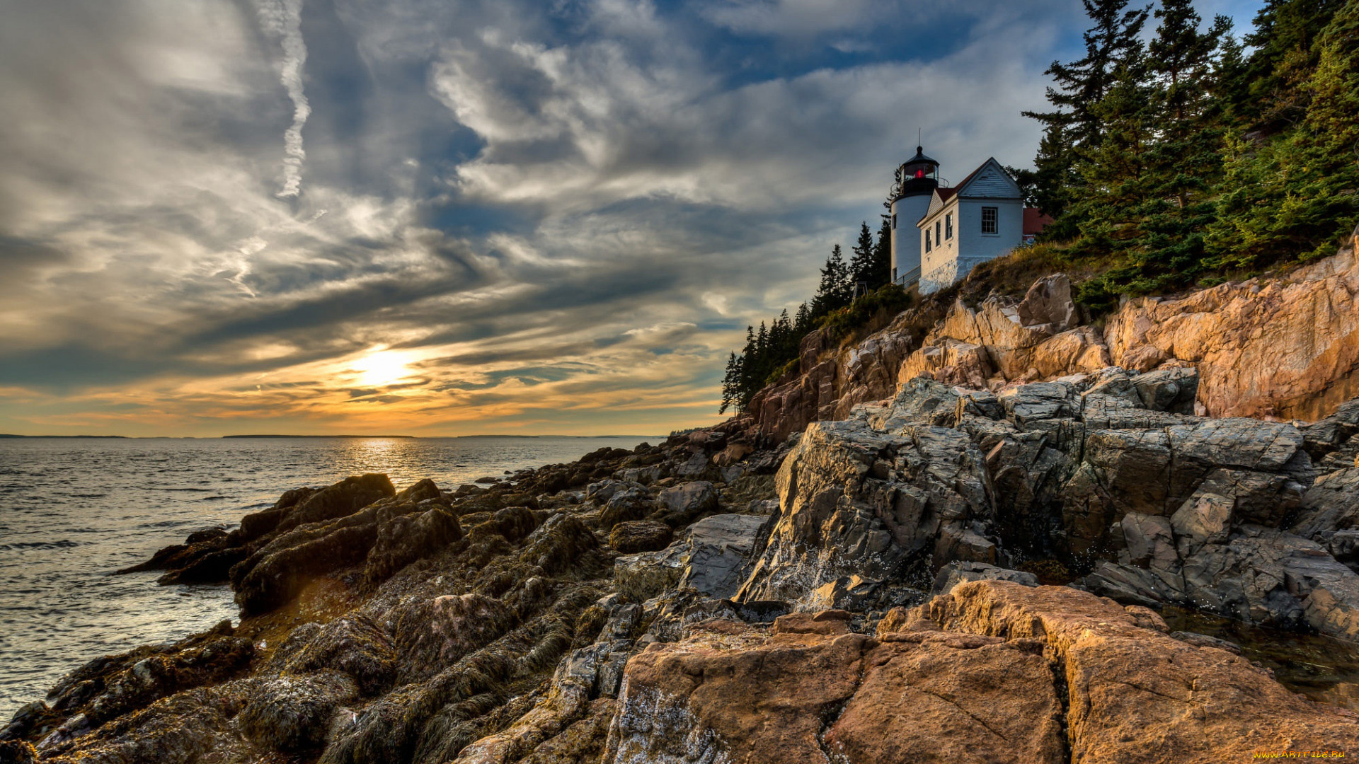 bass, harbor, head, light, usa, природа, маяки, bass, harbor, head, light