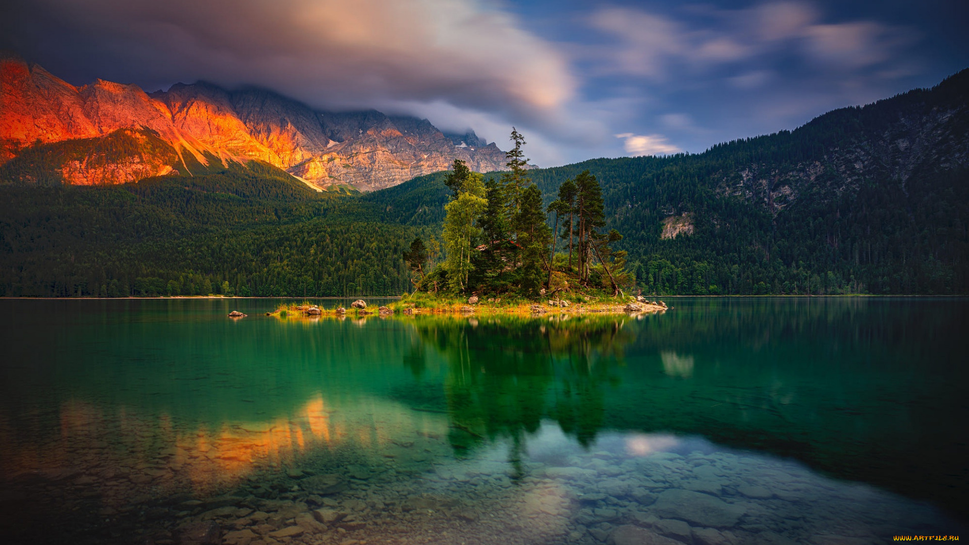 lake, eibsee, alps, bavaria, germany, природа, реки, озера, lake, eibsee