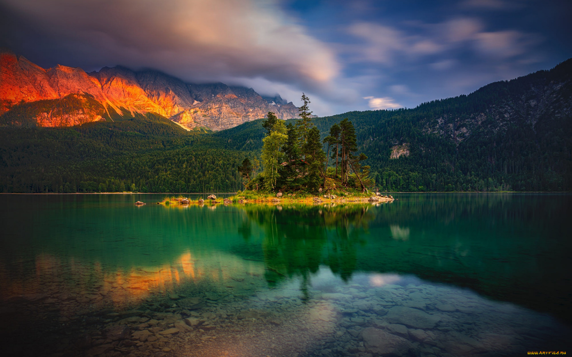 lake, eibsee, alps, bavaria, germany, природа, реки, озера, lake, eibsee