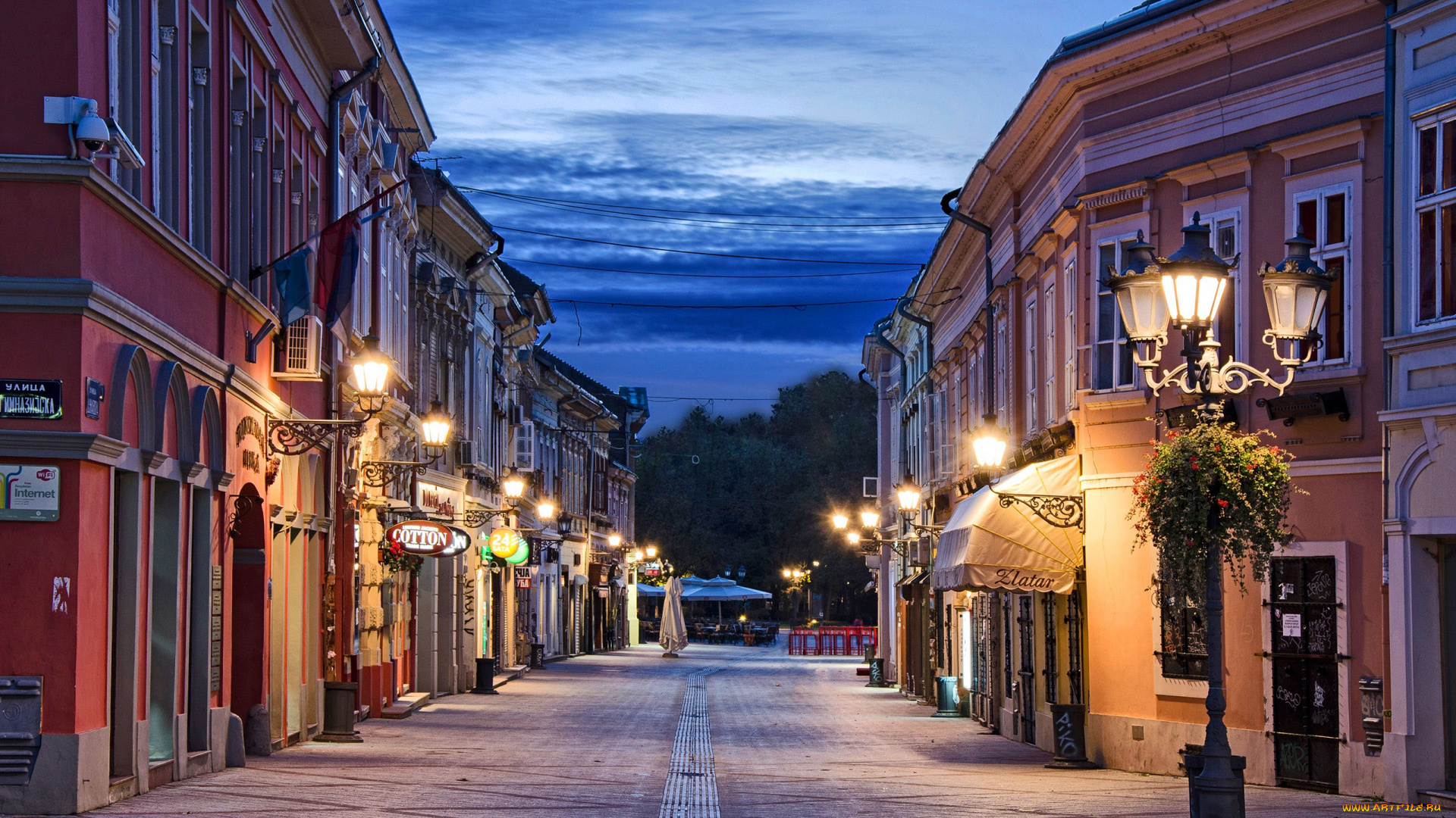 novi, sad, serbia, города, -, огни, ночного, города, novi, sad