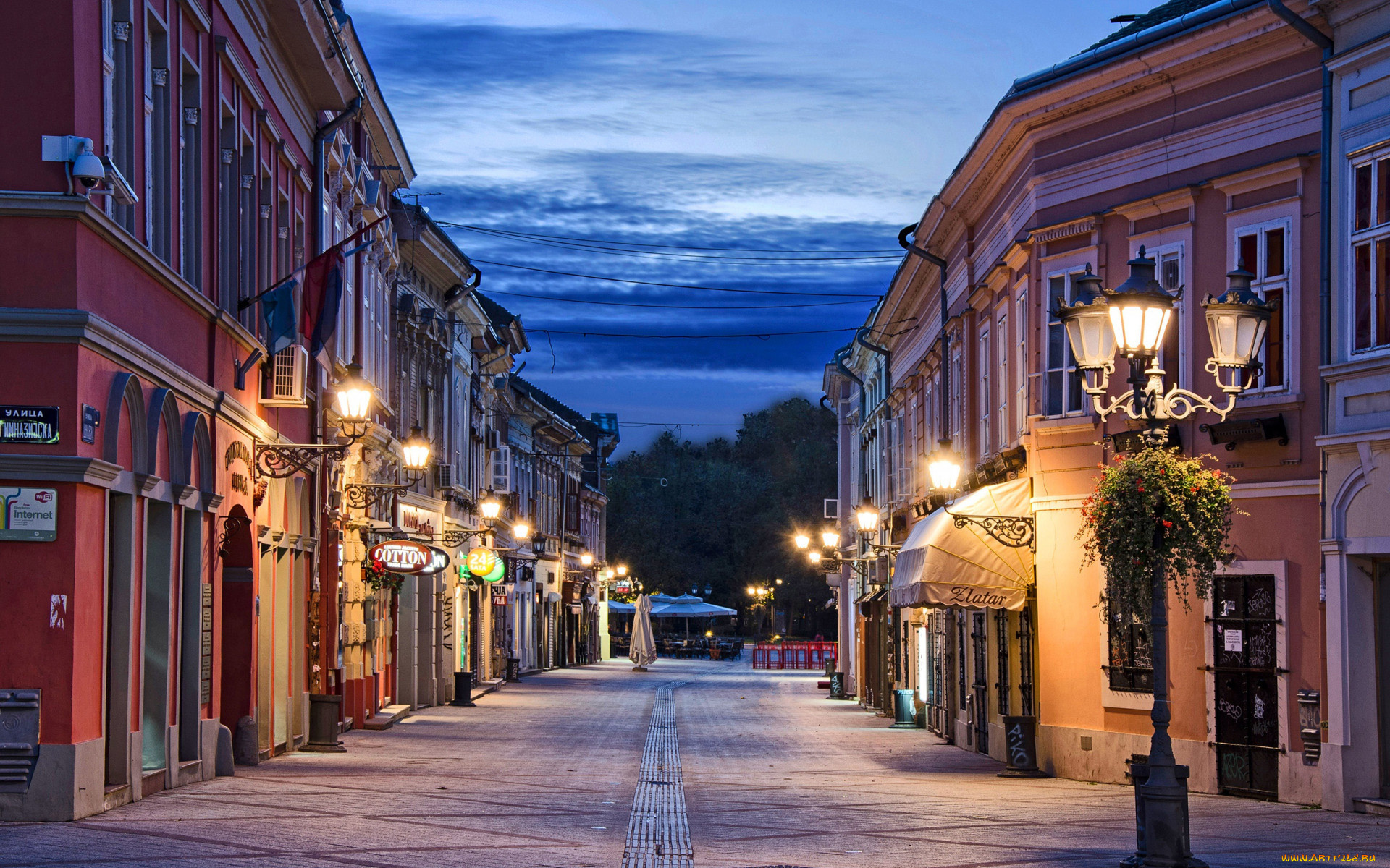 novi, sad, serbia, города, -, огни, ночного, города, novi, sad