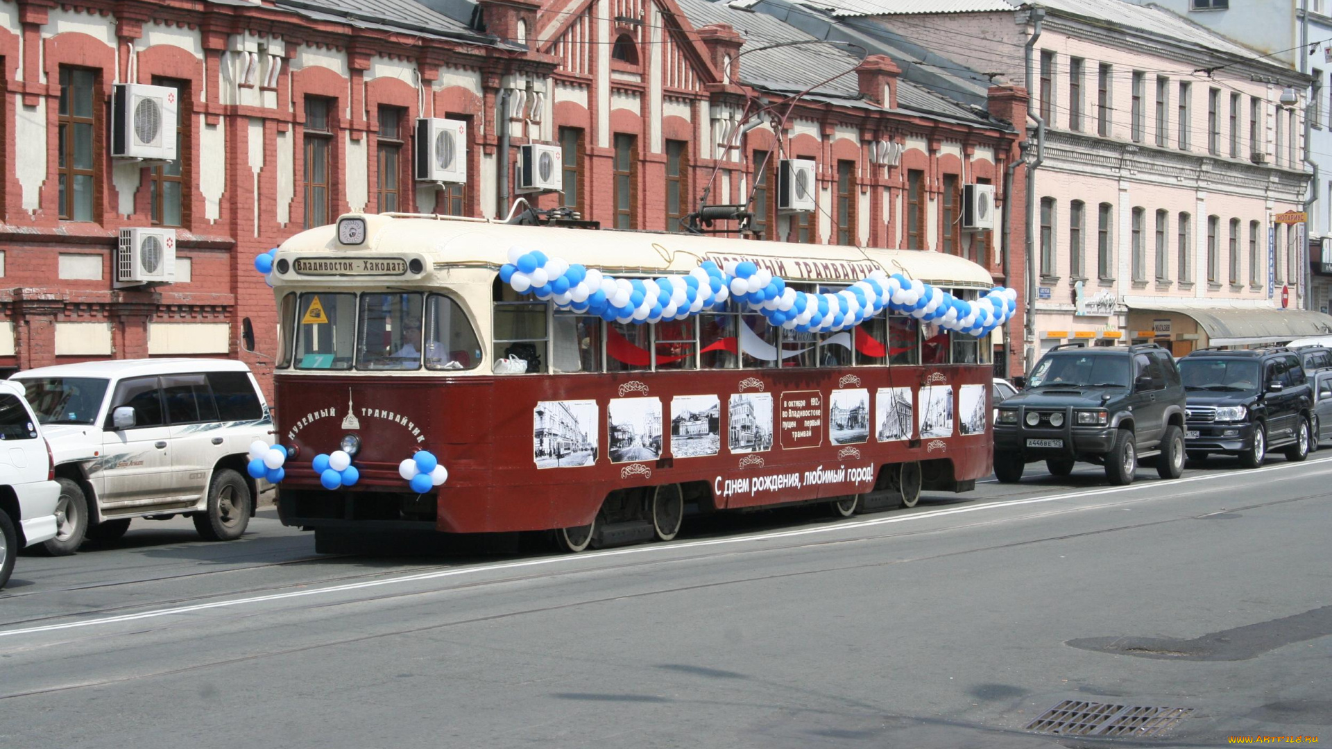 владивосток, старый, трамвай, техника, троллейбусы