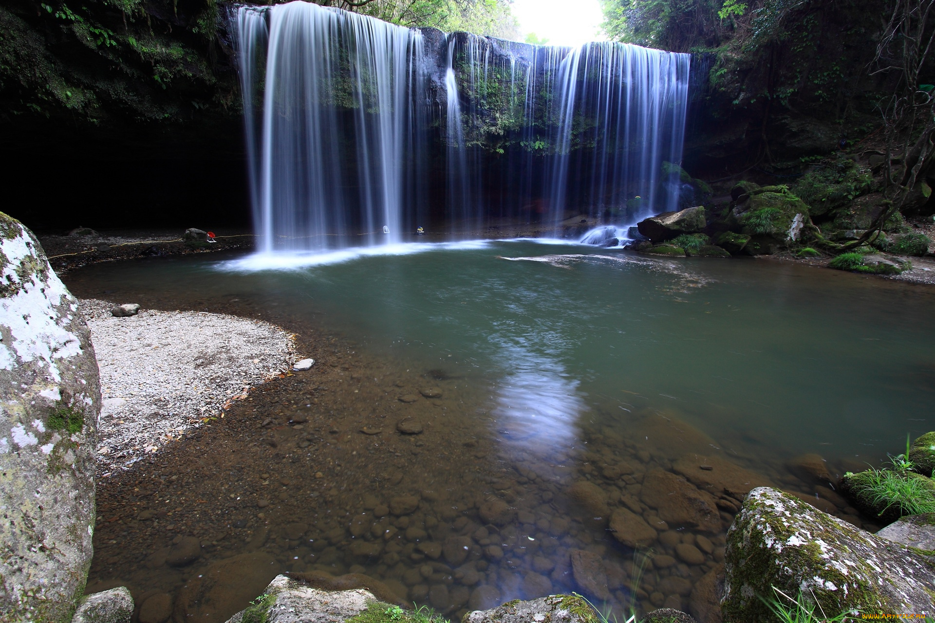 природа, водопады, вода, камни