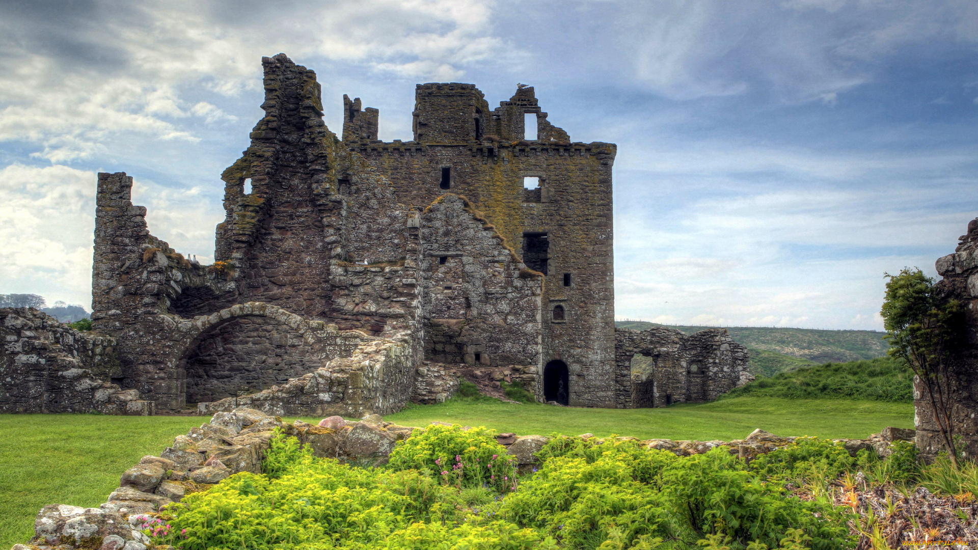 dunnottar, castle, шотландия, города, замки, англии, dunnottar, castle