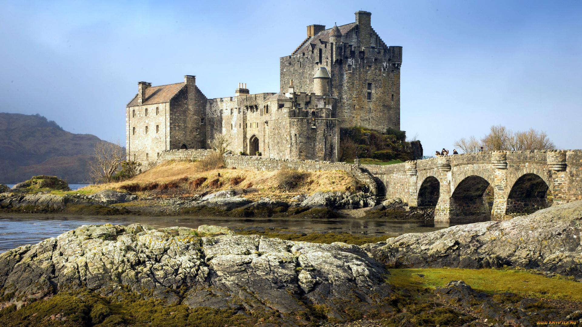 города, замок, эйлен-донан, , шотландия, eilean, donan, castle