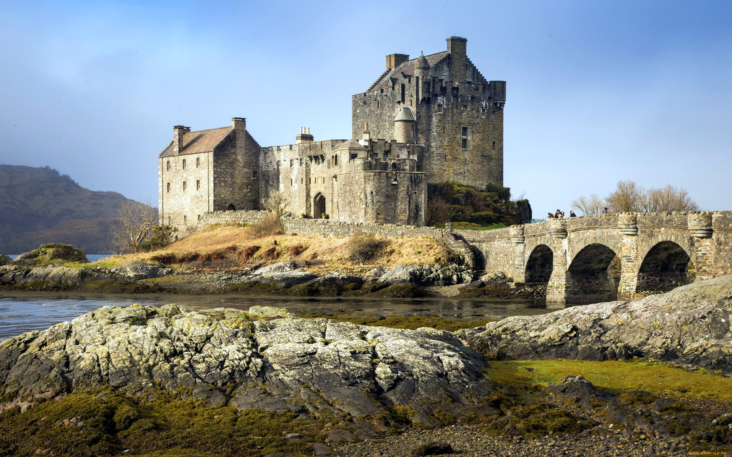 города, замок, эйлен-донан, , шотландия, eilean, donan, castle