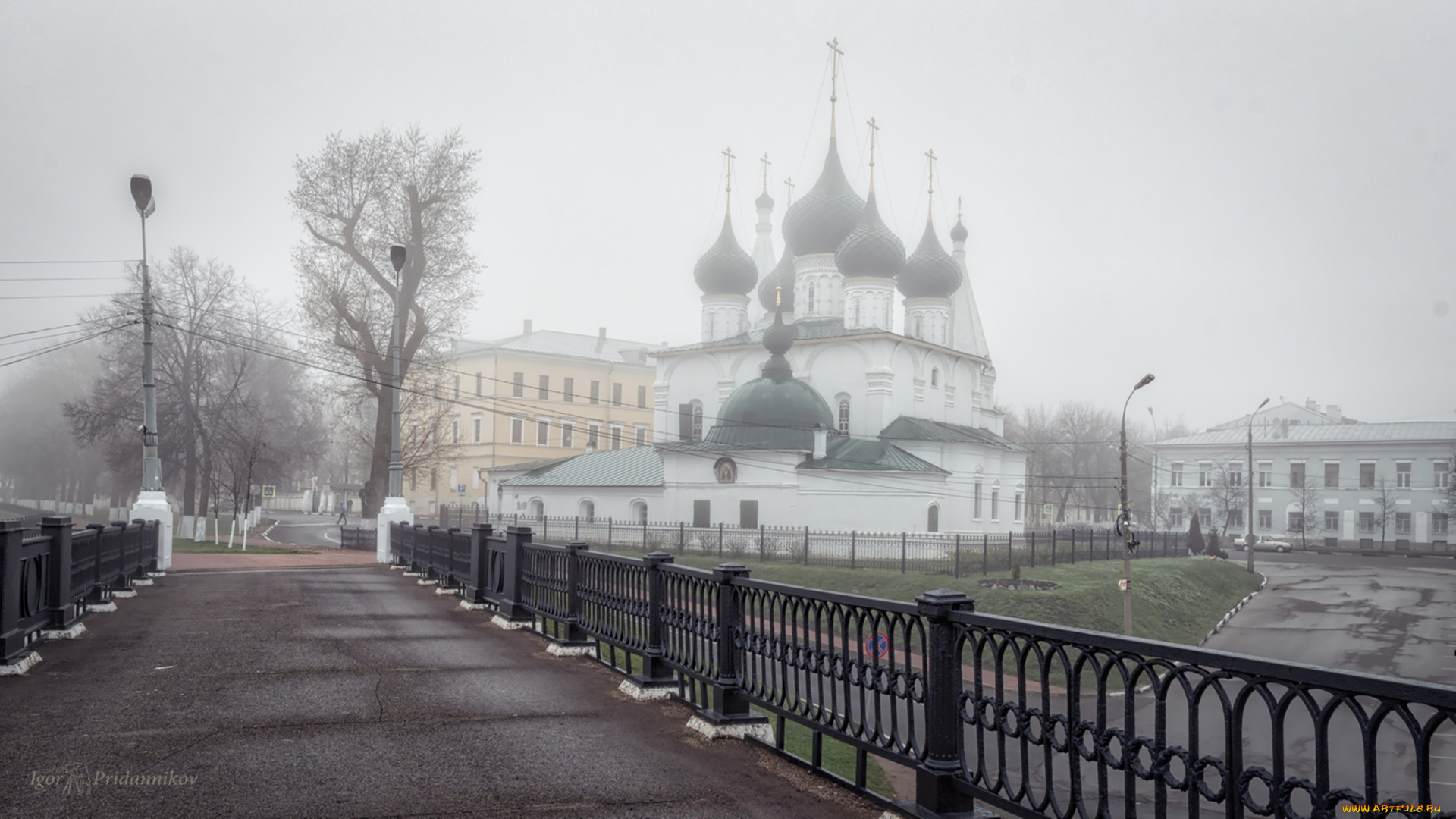 утренний, туман, города, -, православные, церкви, , монастыри, город, здание, церковь, храм