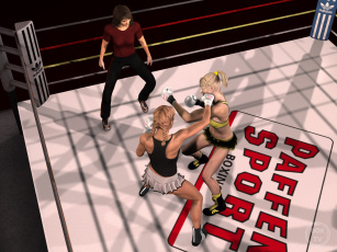 Картинка 3д+графика спорт+ sport фон взгляд девушки бокс ринг