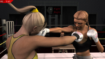 Картинка 3д+графика спорт+ sport фон бокс ринг взгляд девушки