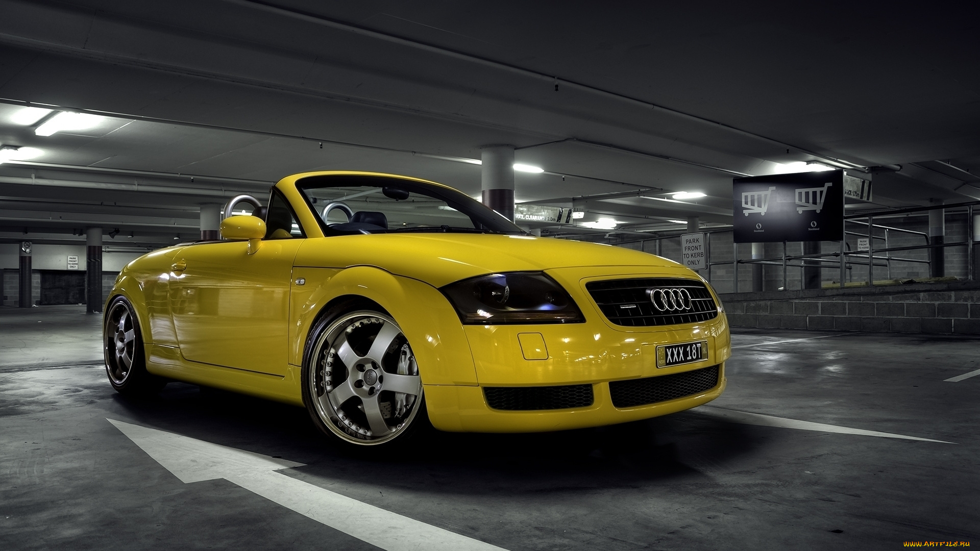 audi, tt, roadster, автомобили, audi, желтый, парковка