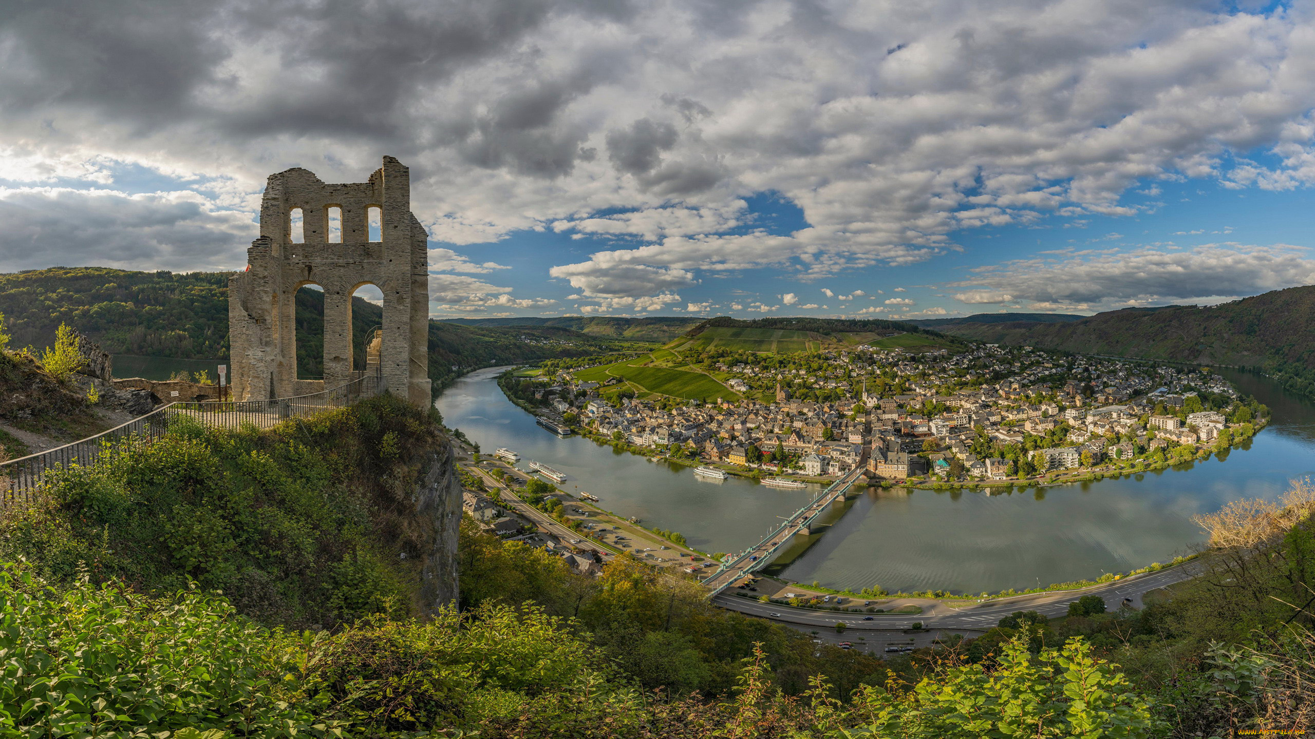 traben, trarbach, germany, города, -, панорамы, traben, trarbach