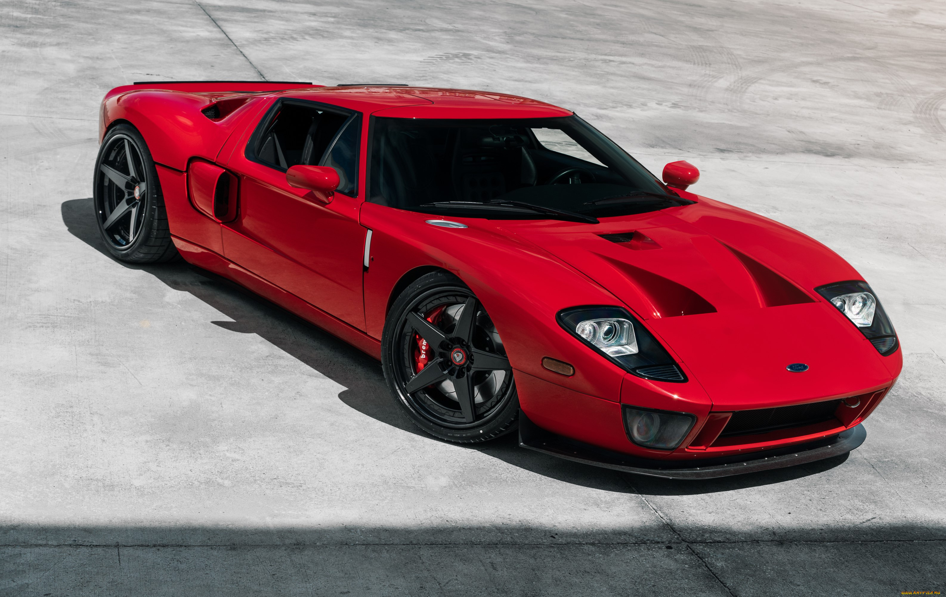 автомобили, ford, gt, red, side, hre, black, wheels