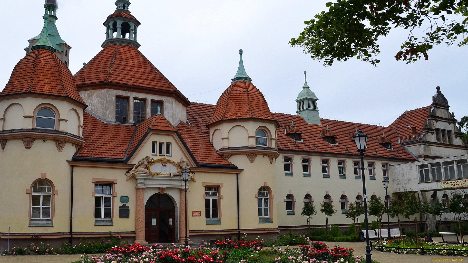 sopot, old, town, города, здания, дома, польша