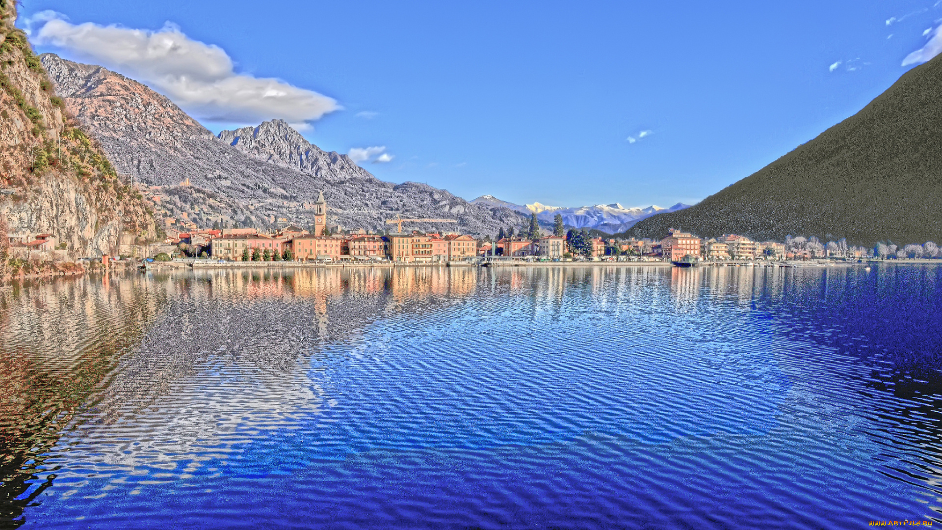 porlezza, lombardy, italy, города, пейзажи, lake, lugano, порлецца, горы, озеро, лугано, италия, ломбардия