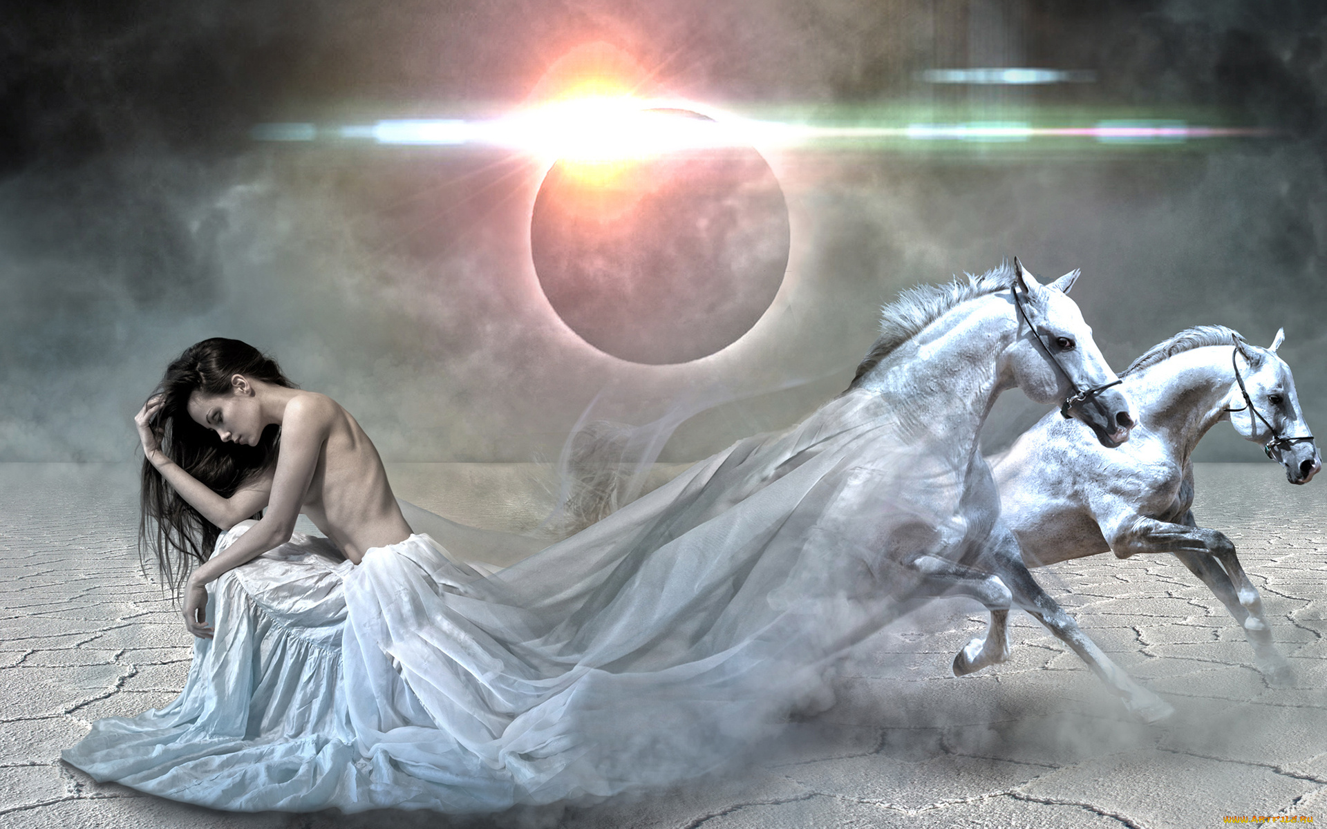 фэнтези графика лошадь девушка fantasy graphics horse girl бесплатно
