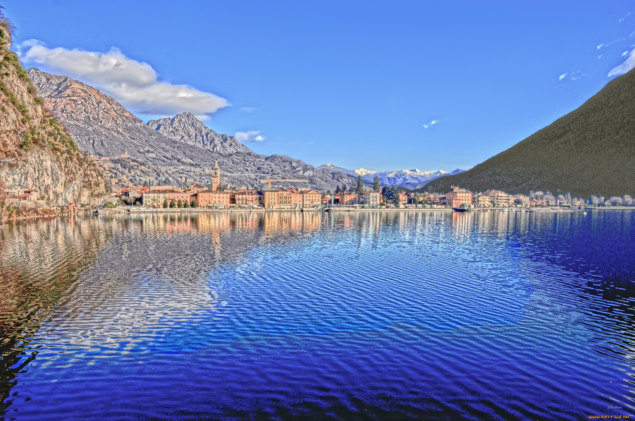 porlezza, lombardy, italy, города, пейзажи, lake, lugano, порлецца, горы, озеро, лугано, италия, ломбардия