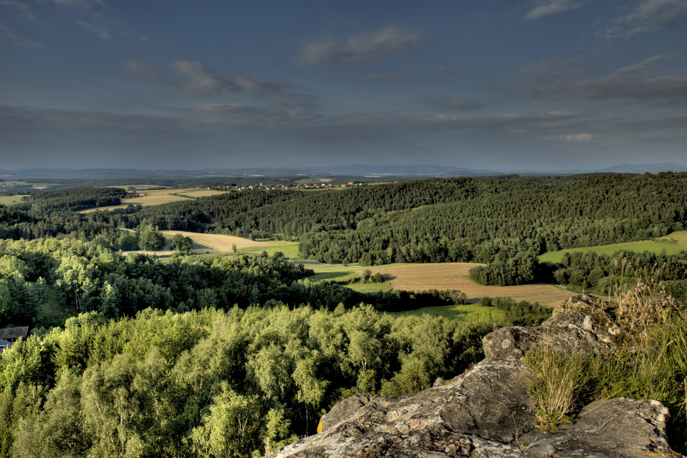 германия, бавария, природа, пейзажи, поля, лес, луга