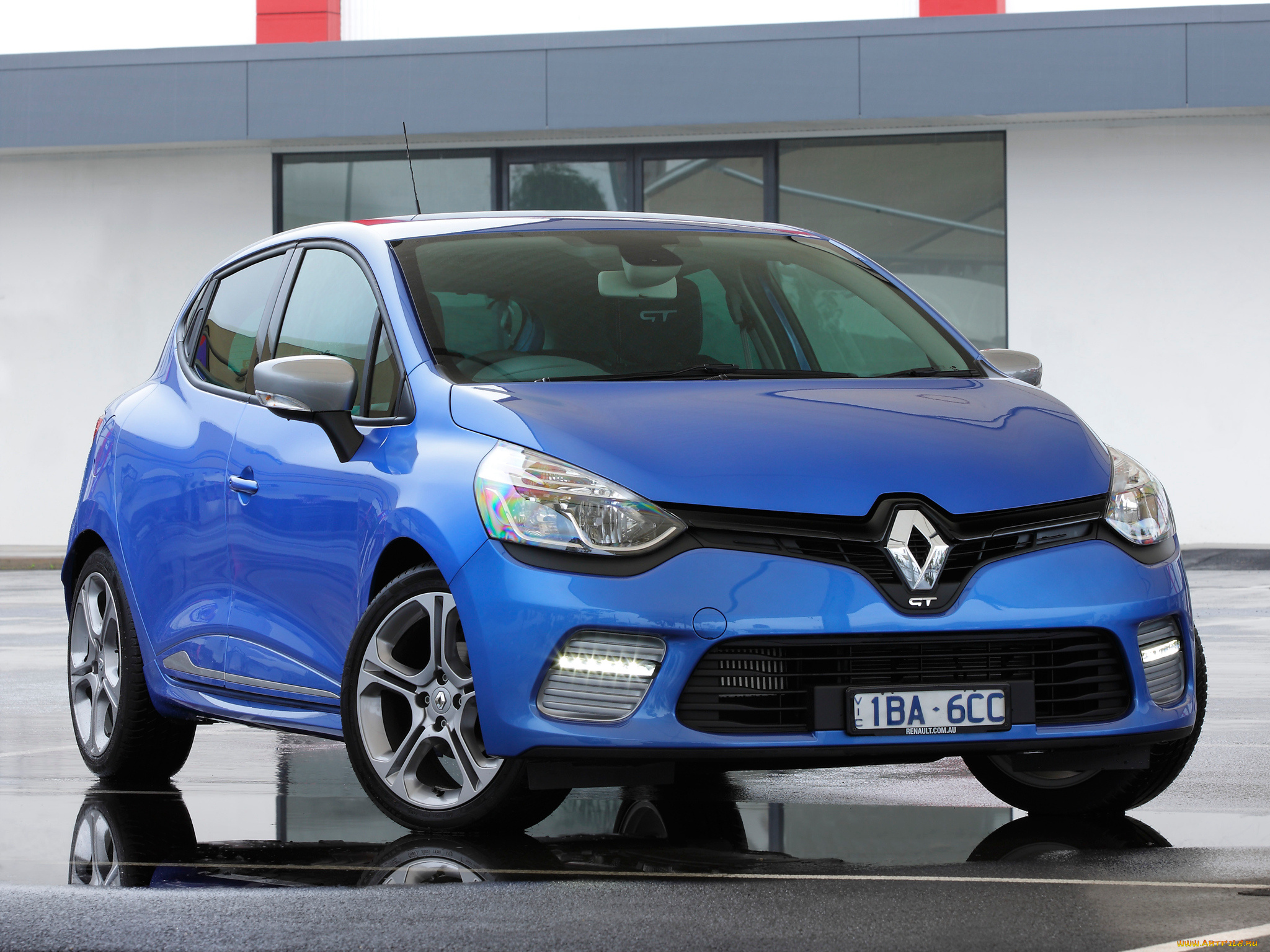 автомобили, renault, au-spec, clio, gt, синий, 2014г