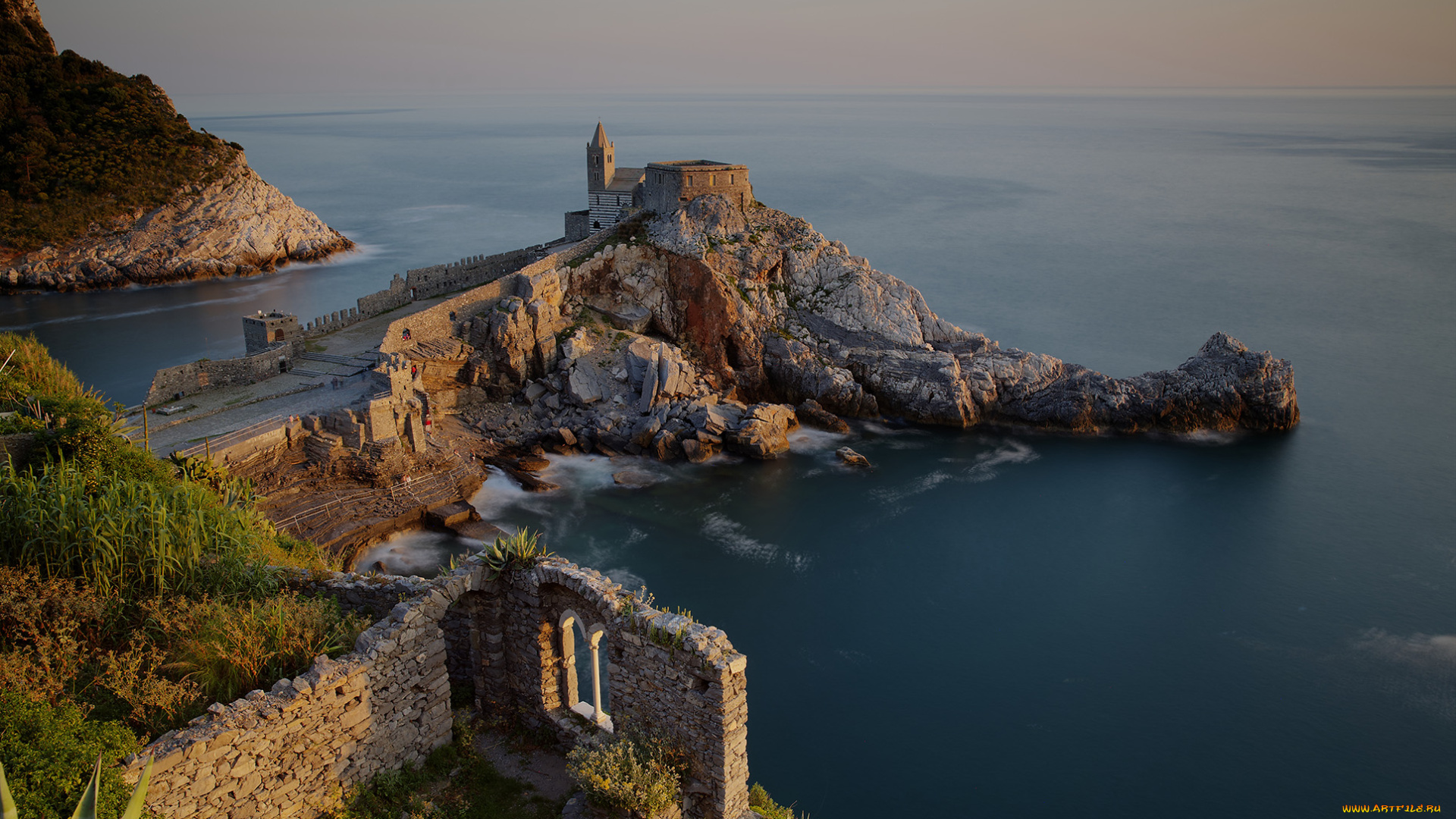 portovenere, города, -, дворцы, , замки, , крепости, море, мыс, скала, крепость