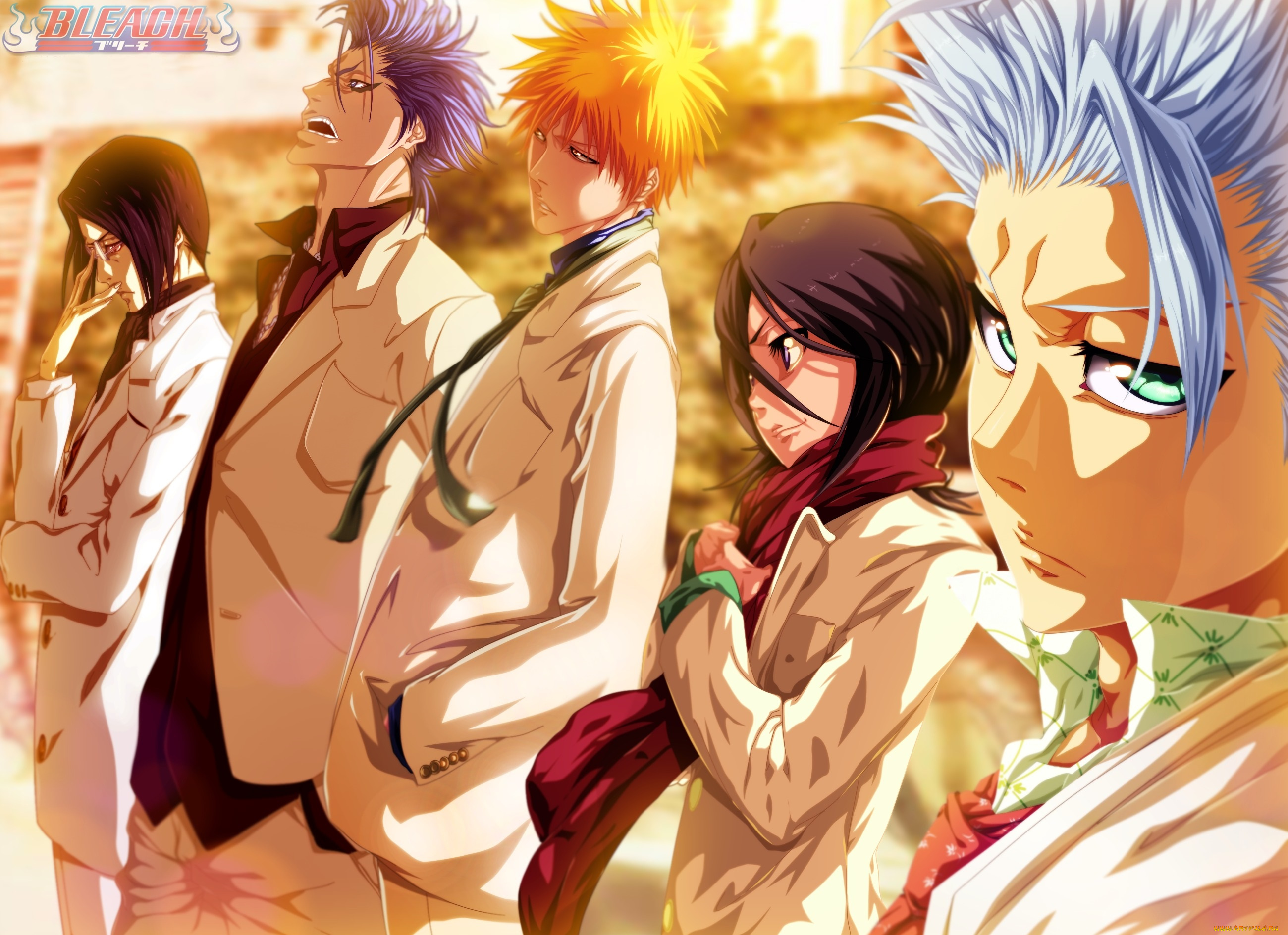 аниме, bleach, grimmjow, jeagerjaques, ishida, uryuu, kurosaki, ichigo, kuchiki, rukia, hitsugaya, toushirou