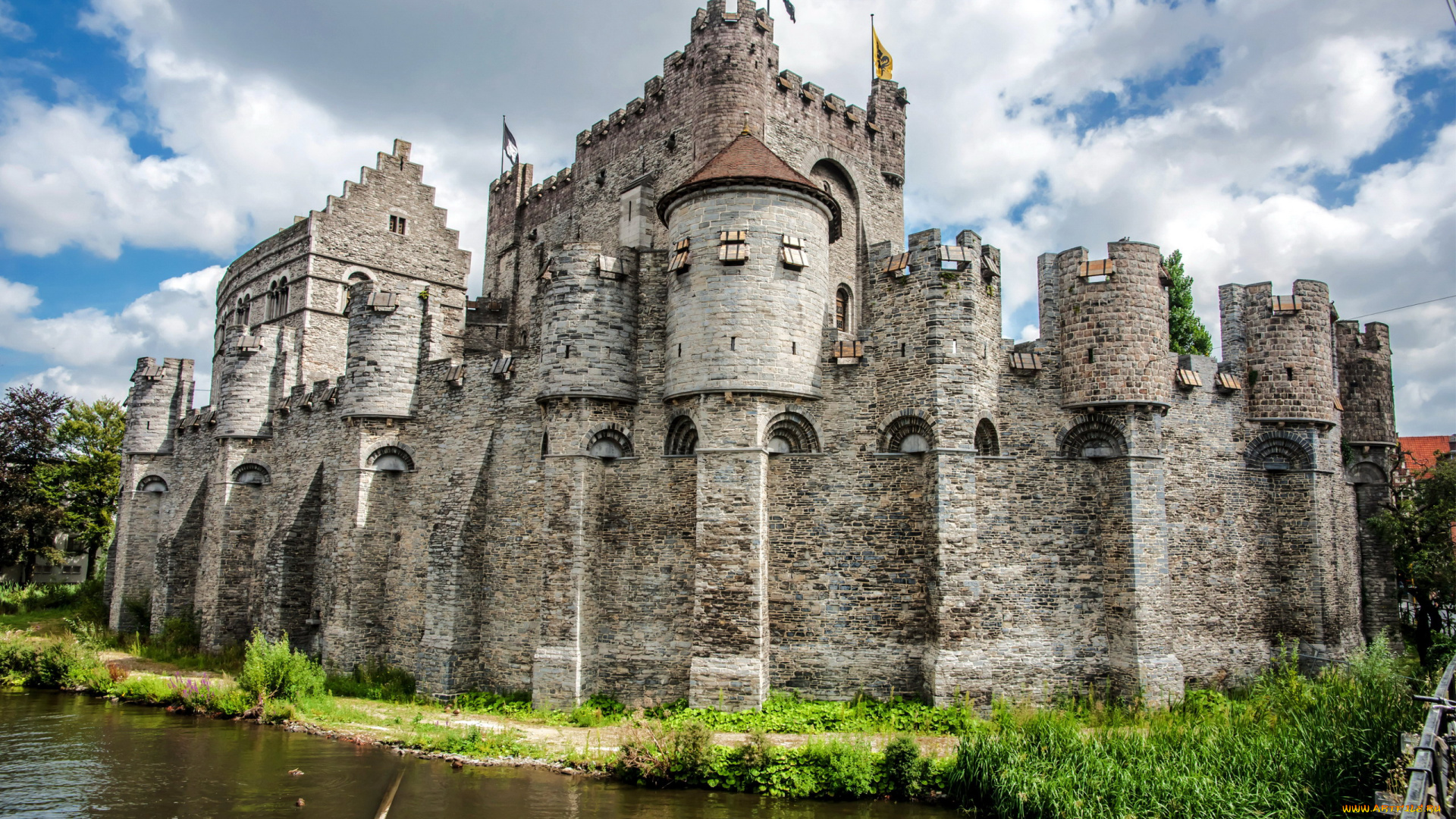 gravensteen, castle, города, замки, бельгии, gravensteen, castle