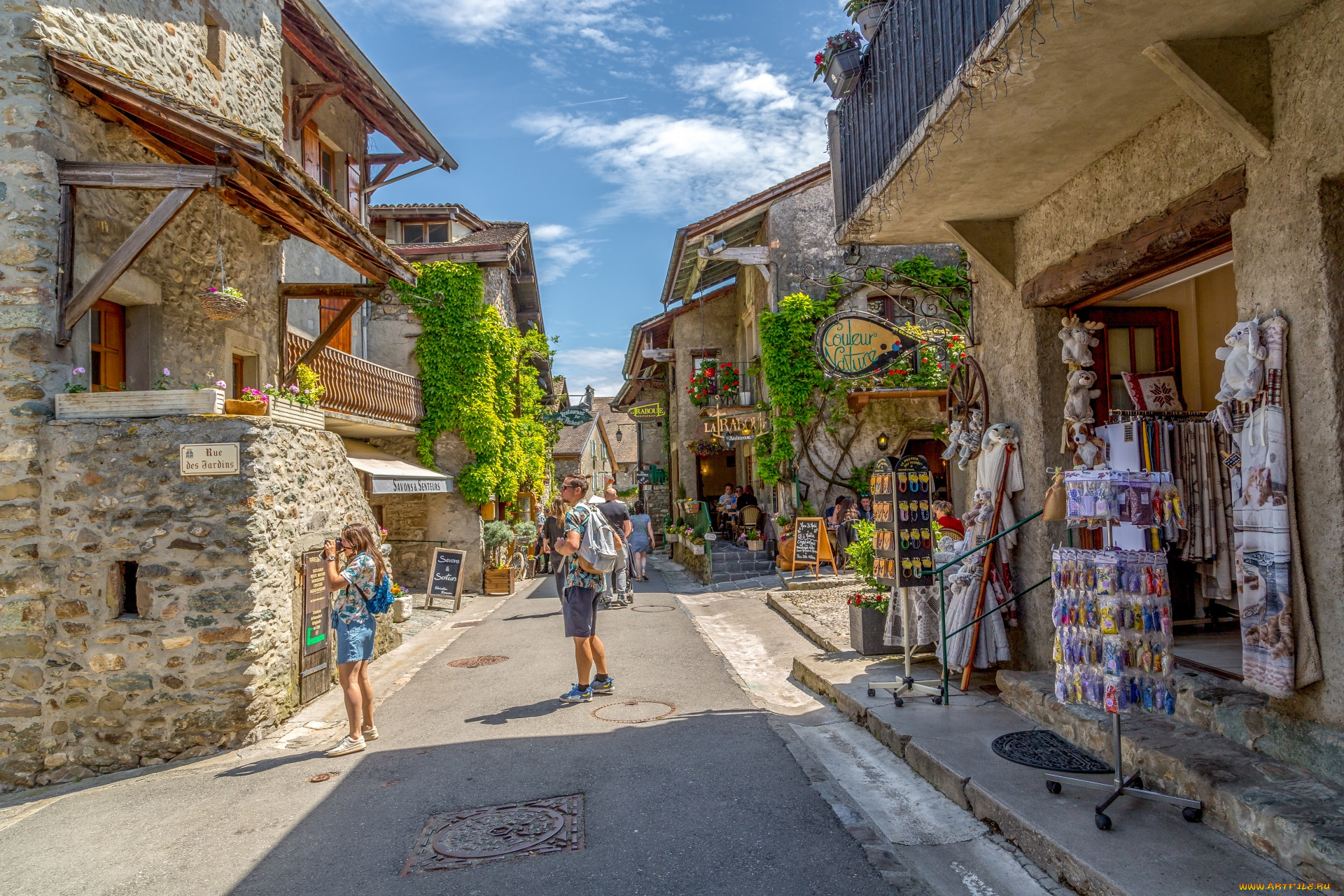 yvoire, france, города, -, улицы, , площади, , набережные