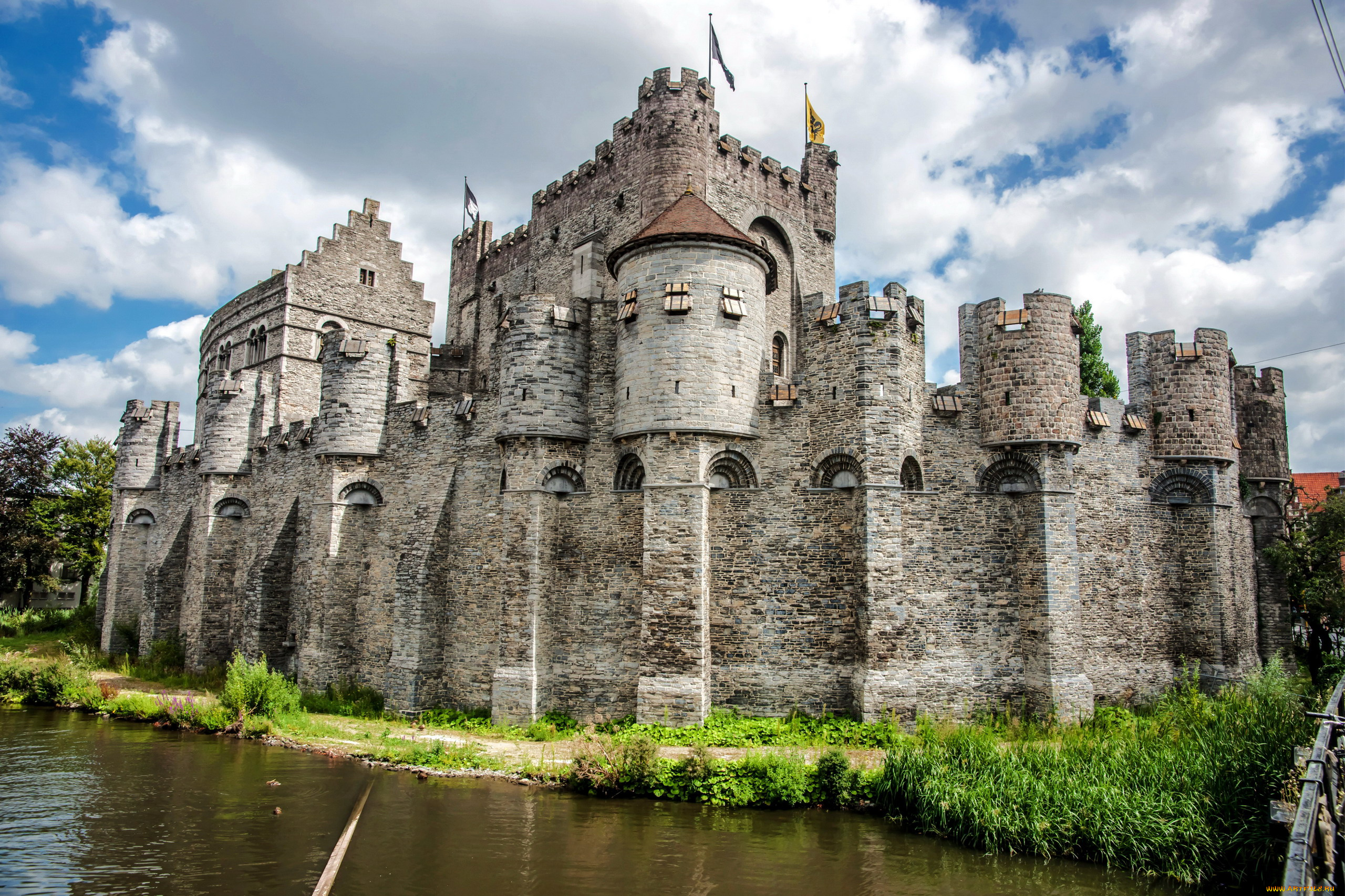 gravensteen, castle, города, замки, бельгии, gravensteen, castle