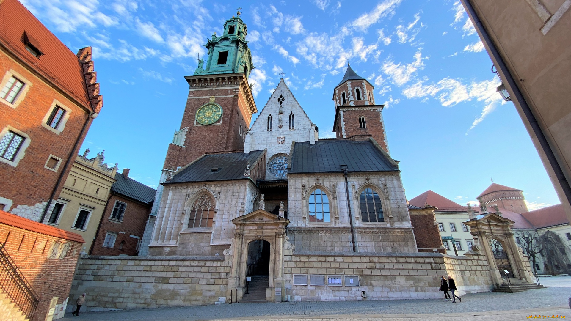 города, краков, , польша, wawel, cathedral