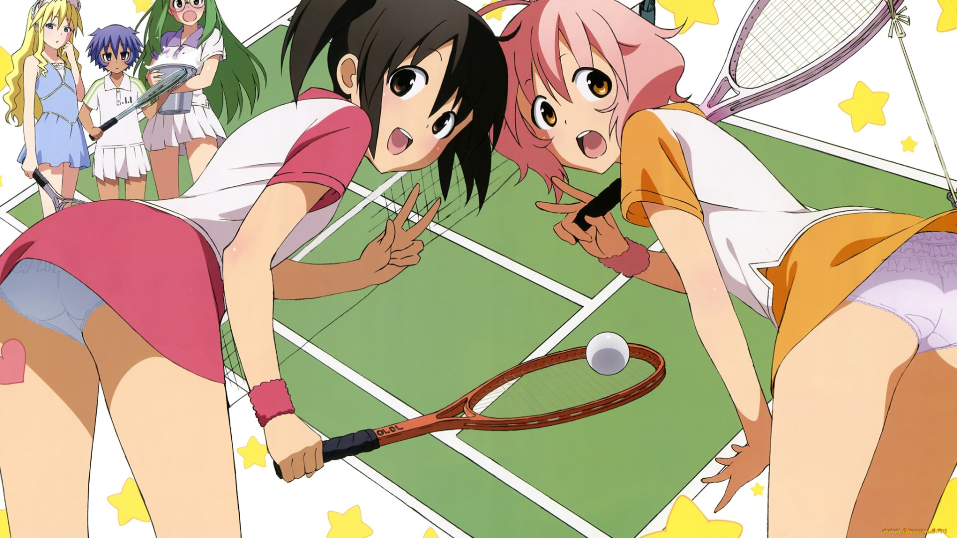 аниме, soft, tennis, тенис, девушки
