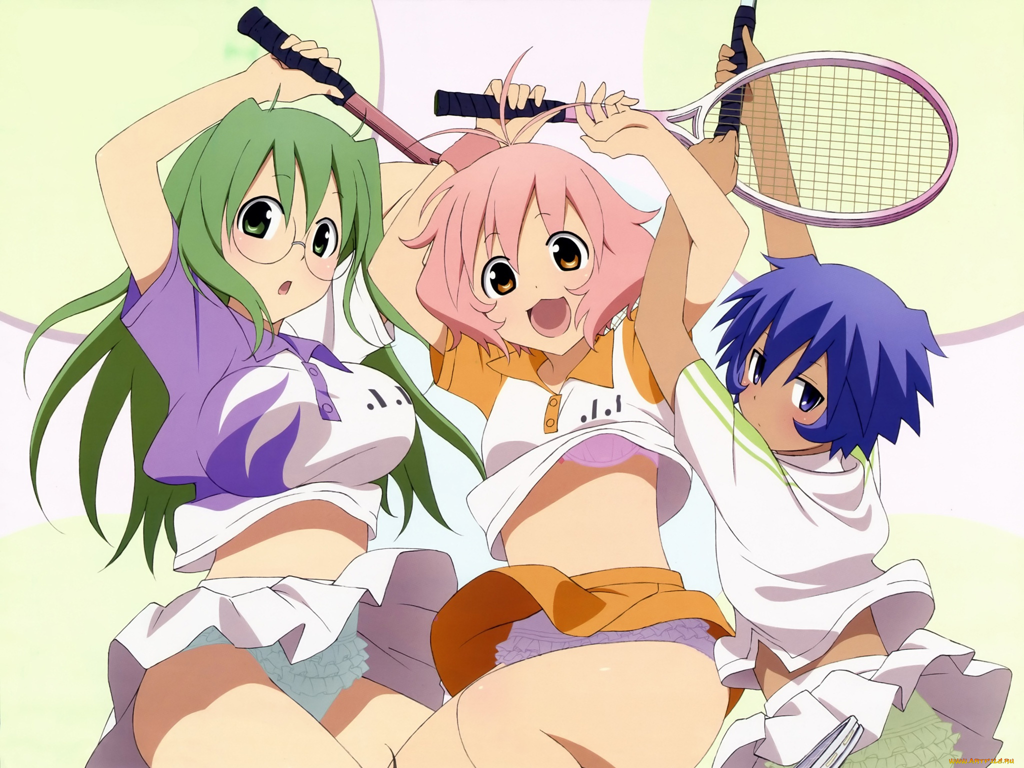 аниме, soft, tennis, девушки, тенис