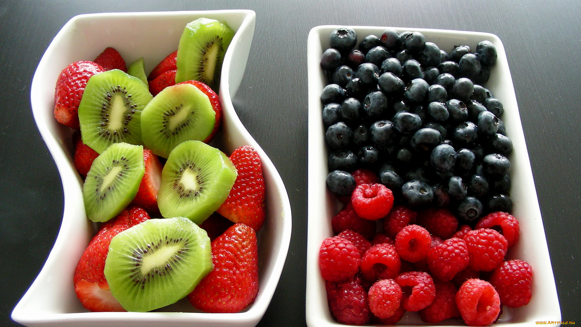 еда, фрукты, ягоды, клубника, черника, малины, киви