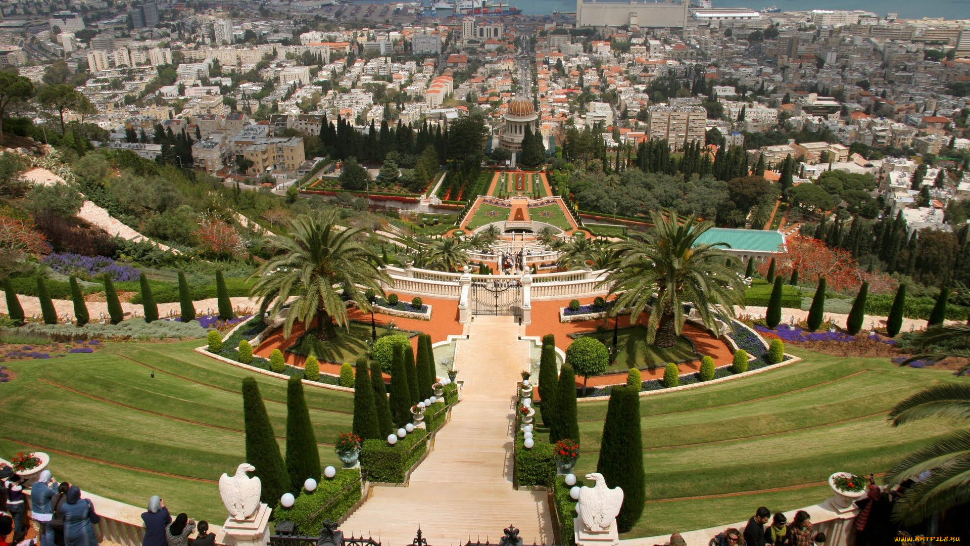 terraces, of, the, shrine, bab, природа, парк, haifa