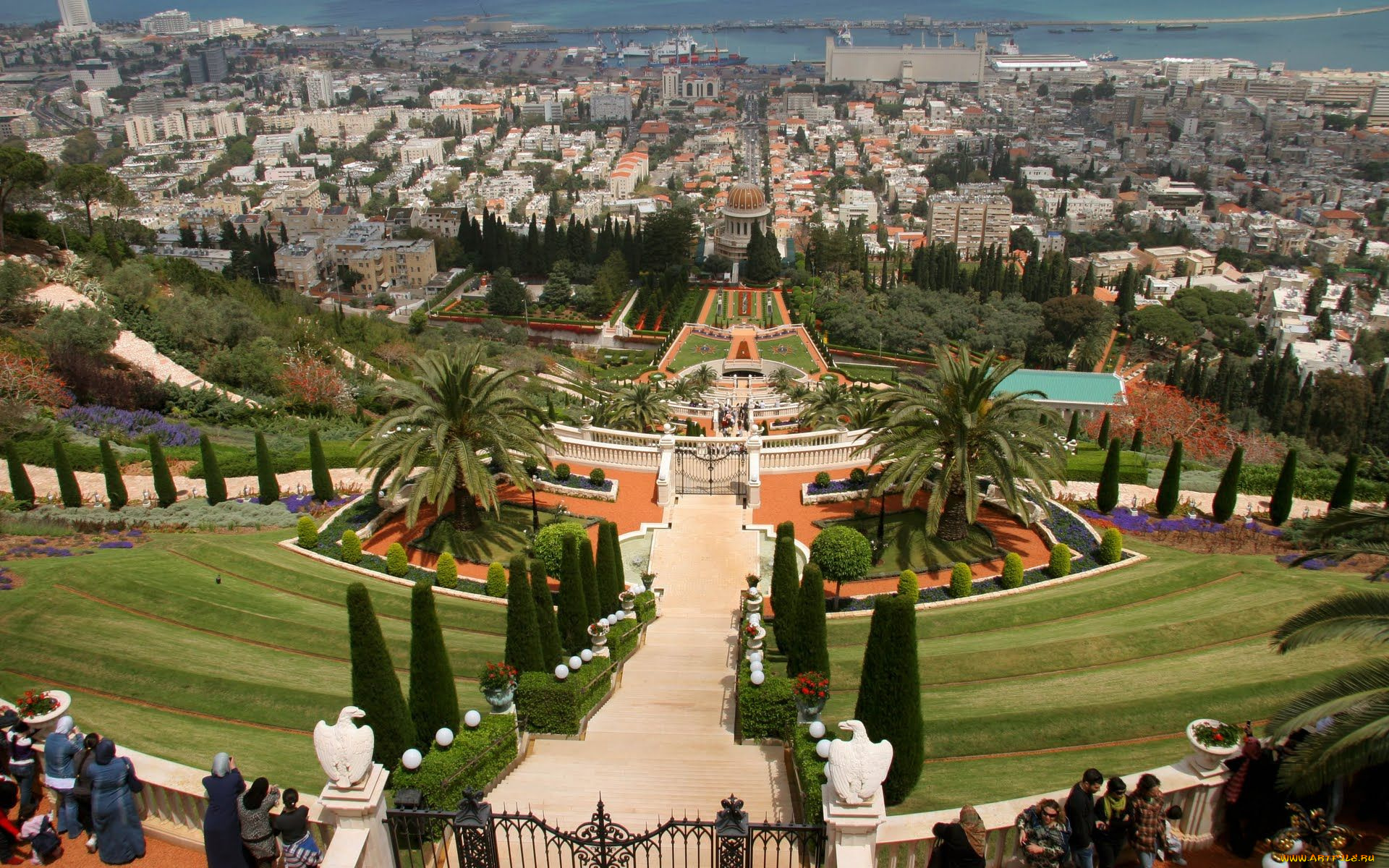 terraces, of, the, shrine, bab, природа, парк, haifa