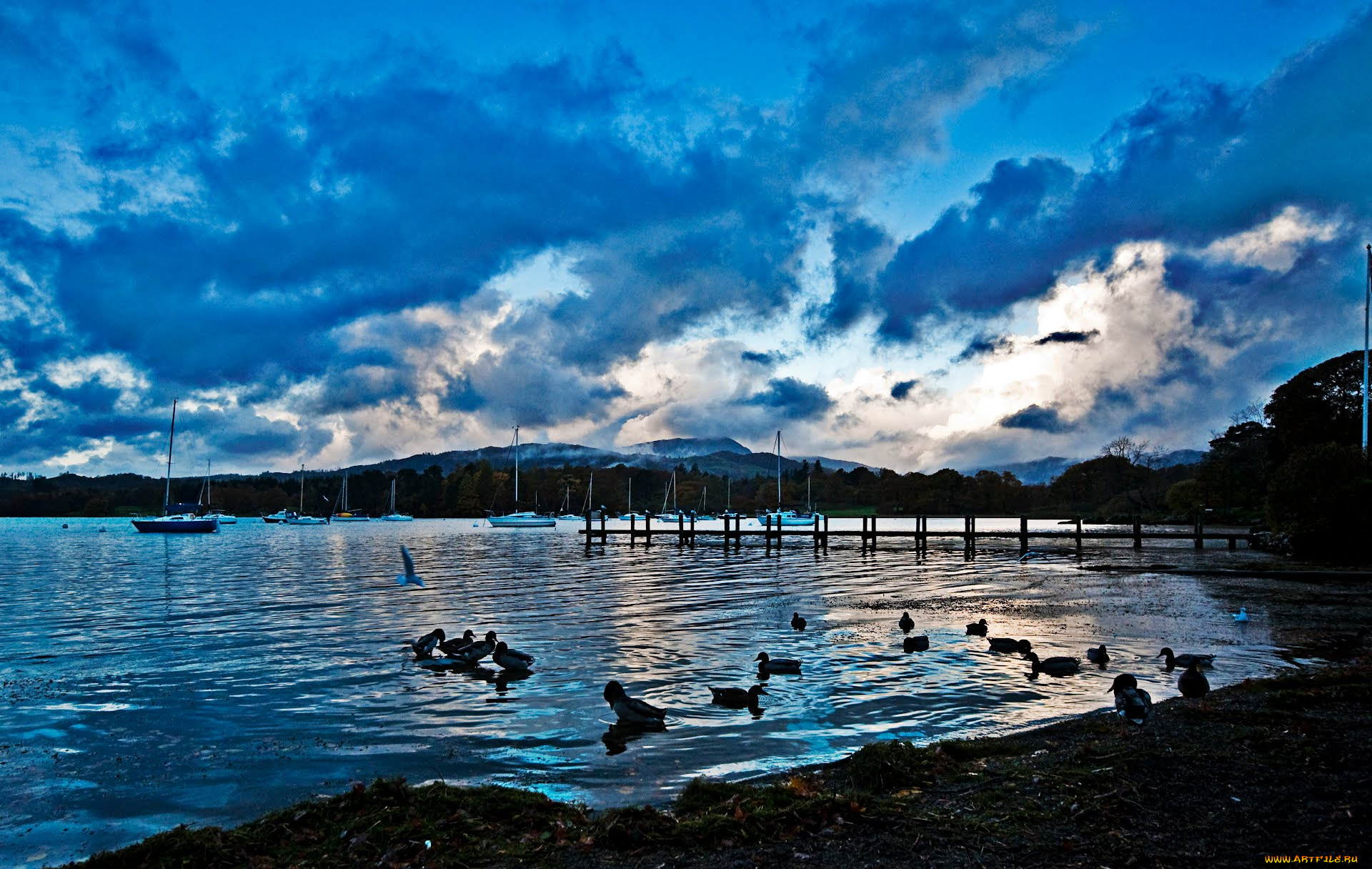 lake, windermere, природа, реки, озера, england