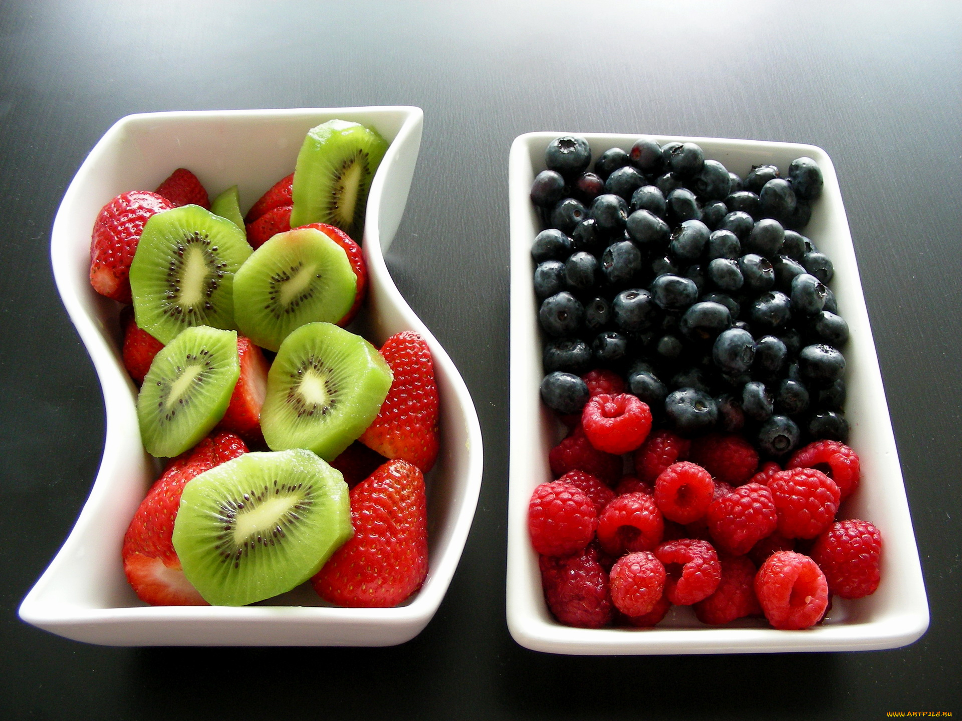 еда, фрукты, ягоды, клубника, черника, малины, киви