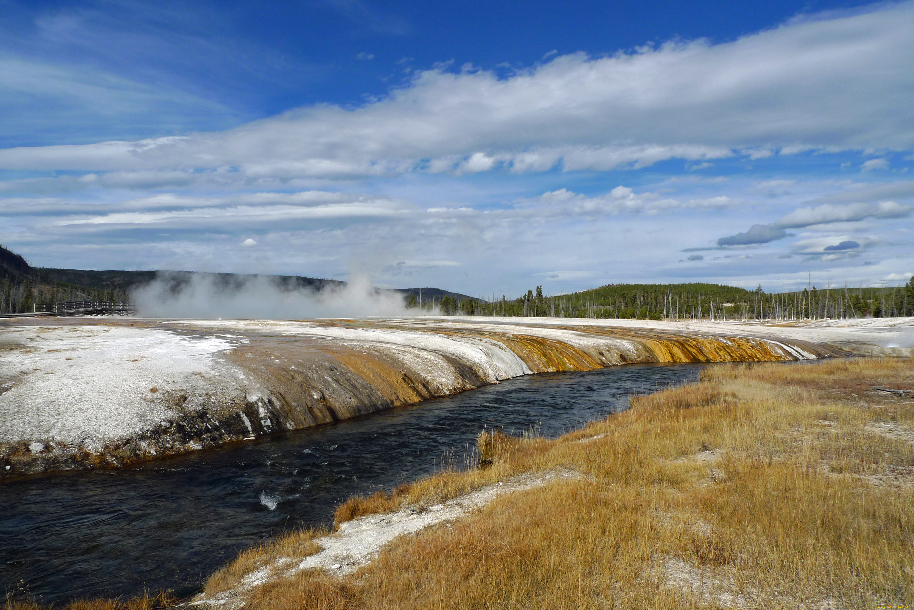 yellowstone, national, park, природа, водопады, водопад