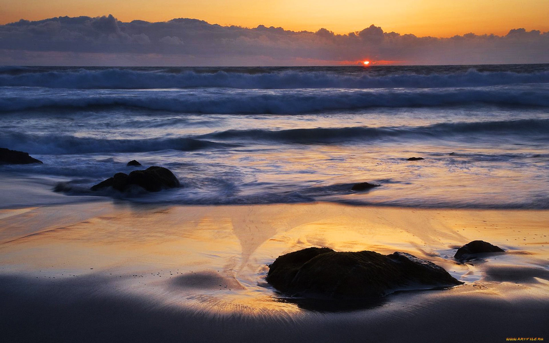 mcclures, beach, point, reyes, national, seashore, california, природа, восходы, закаты, волны, тучи, горизонт, солнце, пляж, океан