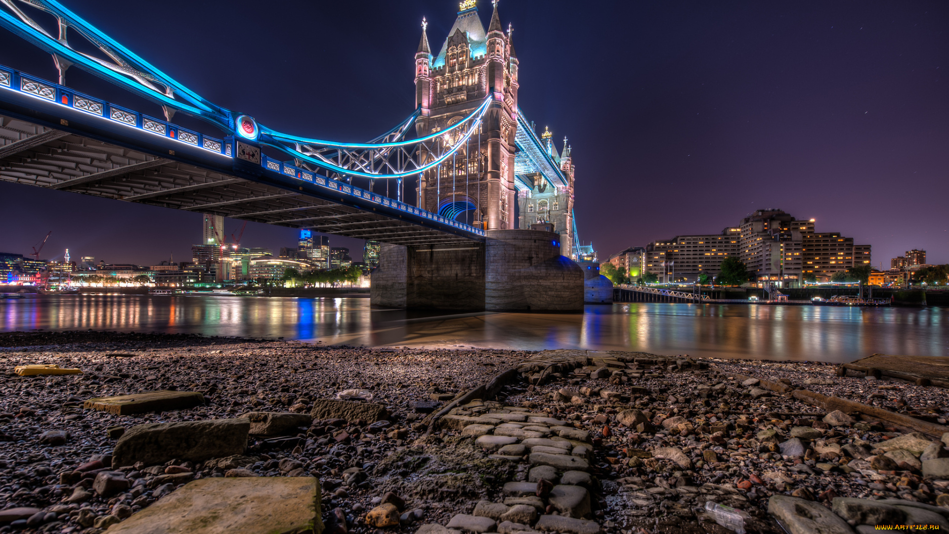 города, лондон, великобритания, tower, bridge